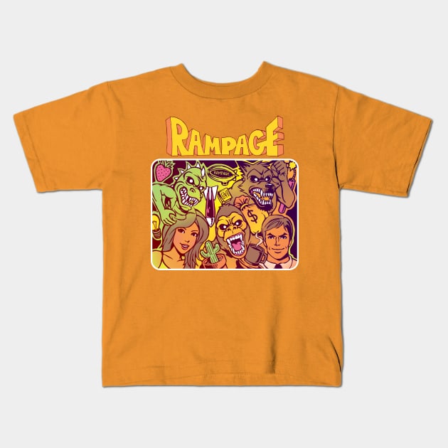 Classic Arcade Game Rampage Kids T-Shirt by dposhirts